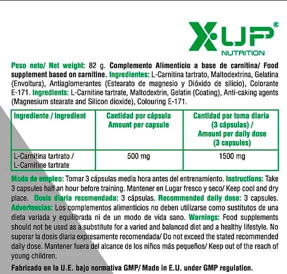 L-Carnitina-100-Caps-X-UP-Green-informacion-nutricional